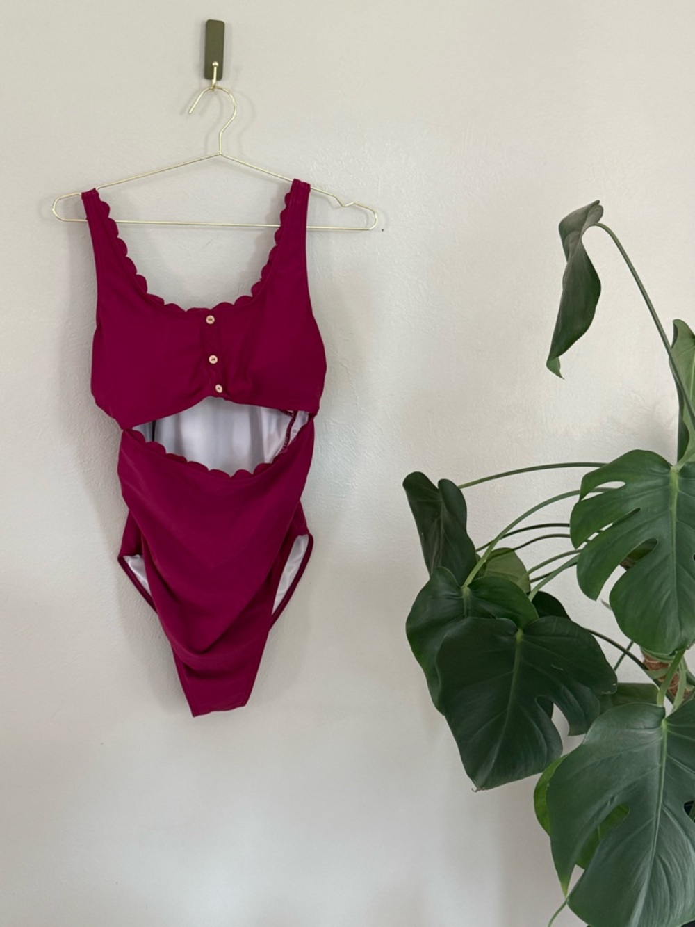 💖3 for $25 bundle💖 Magenta Scallop Trim Cutout Maternity Swimsuit